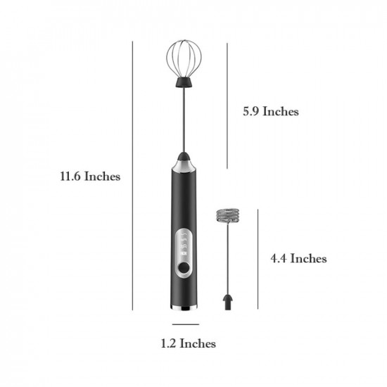 Primesky USB Rechargeable Electric Foam Maker - Handheld Milk Wand Mixer Frother for Hot Milk Hand Blender Coffee Egg Beater Milk Frother