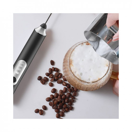 Primesky USB Rechargeable Electric Foam Maker - Handheld Milk Wand Mixer Frother for Hot Milk Hand Blender Coffee Egg Beater Milk Frother