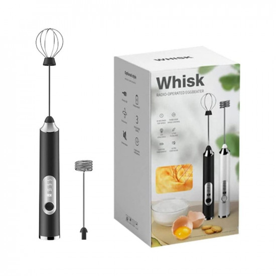 Primesky USB Rechargeable Electric Foam Maker - Handheld Milk Wand Mixer Frother for Hot Milk Hand Blender Coffee Egg Beater Milk Frother