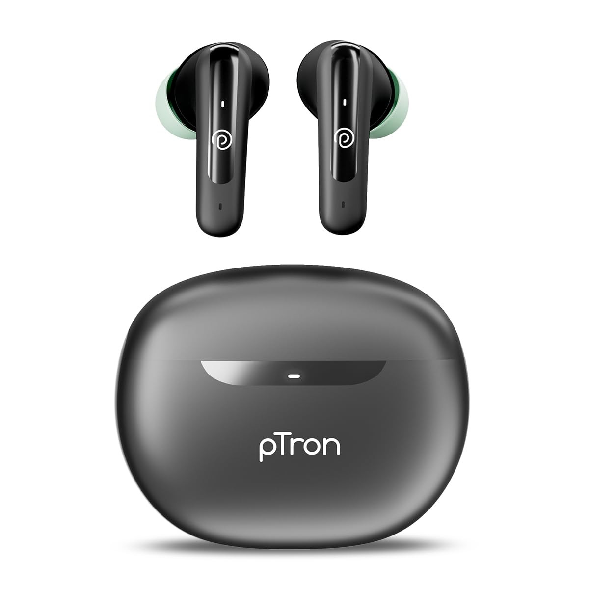 pTron Bassbuds Astra In-Ear TWS Earbuds with Stereo Sound 34Hrs Playtime Stereo Calls Bluetooth V53 Headphone with Quick Pairing Touch Control Voice Assist Type C Charging IPX4Black Green