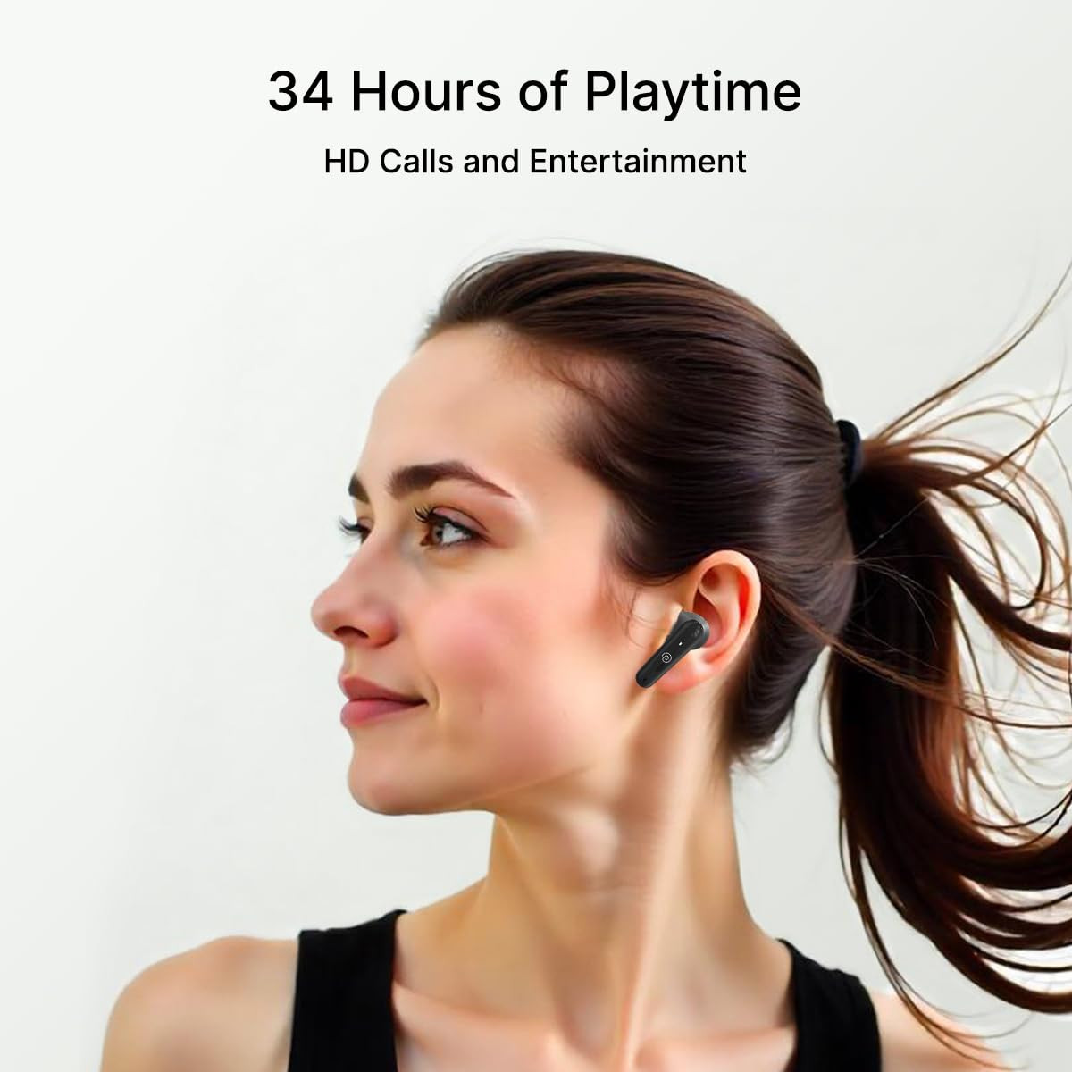 pTron Bassbuds Astra In-Ear TWS Earbuds with Stereo Sound 34Hrs Playtime Stereo Calls Bluetooth V53 Headphone with Quick Pairing Touch Control Voice Assist Type C Charging IPX4Black Green