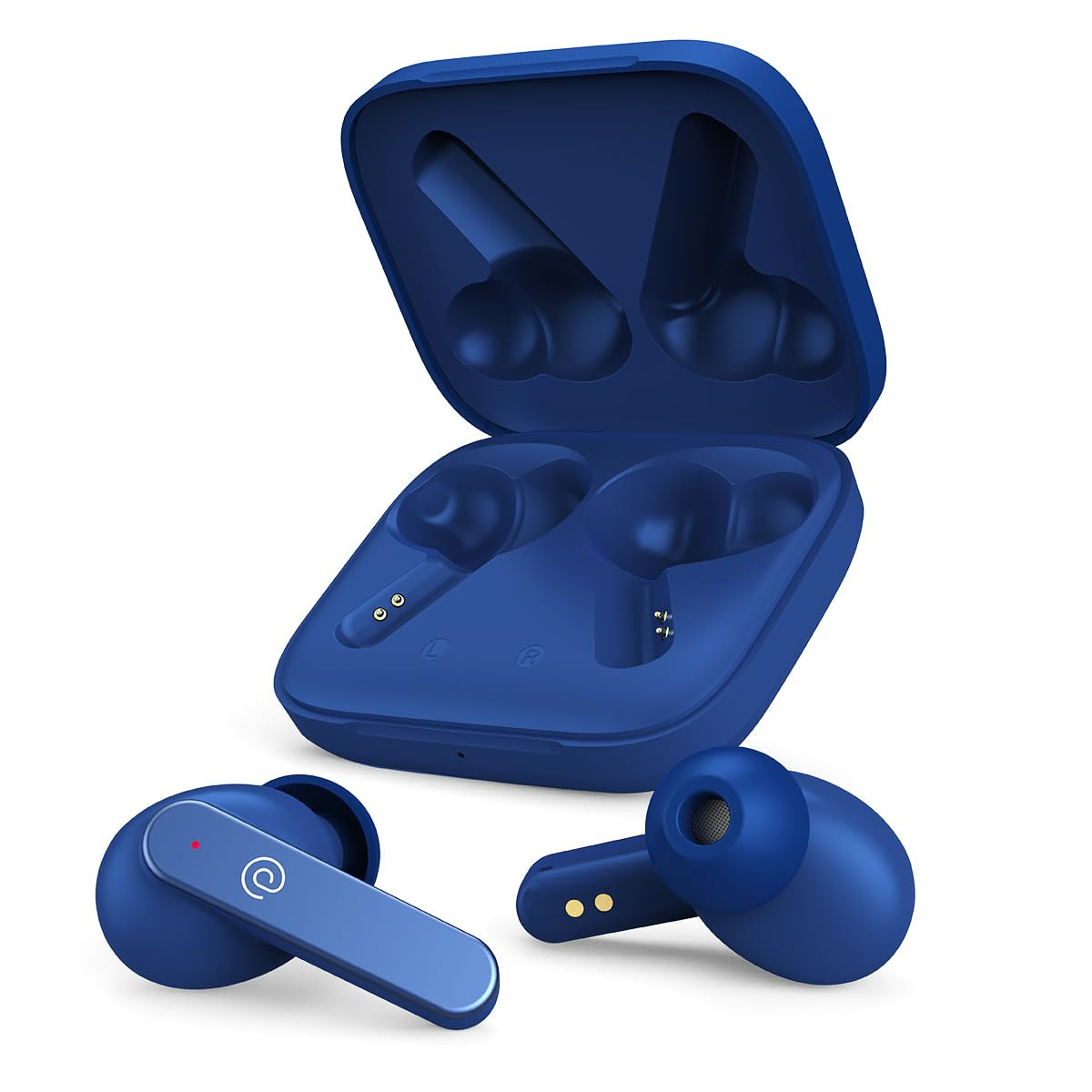 pTron Bassbuds Gomax in-Ear TWS Earbuds HD Mic TruTalk AI-ENC Calls 36H Playtime 13mm Drivers Bluetooth 53 Wireless Headphones Voice Assist Type-C Fast Charging IPX5 Water Resistant Blue