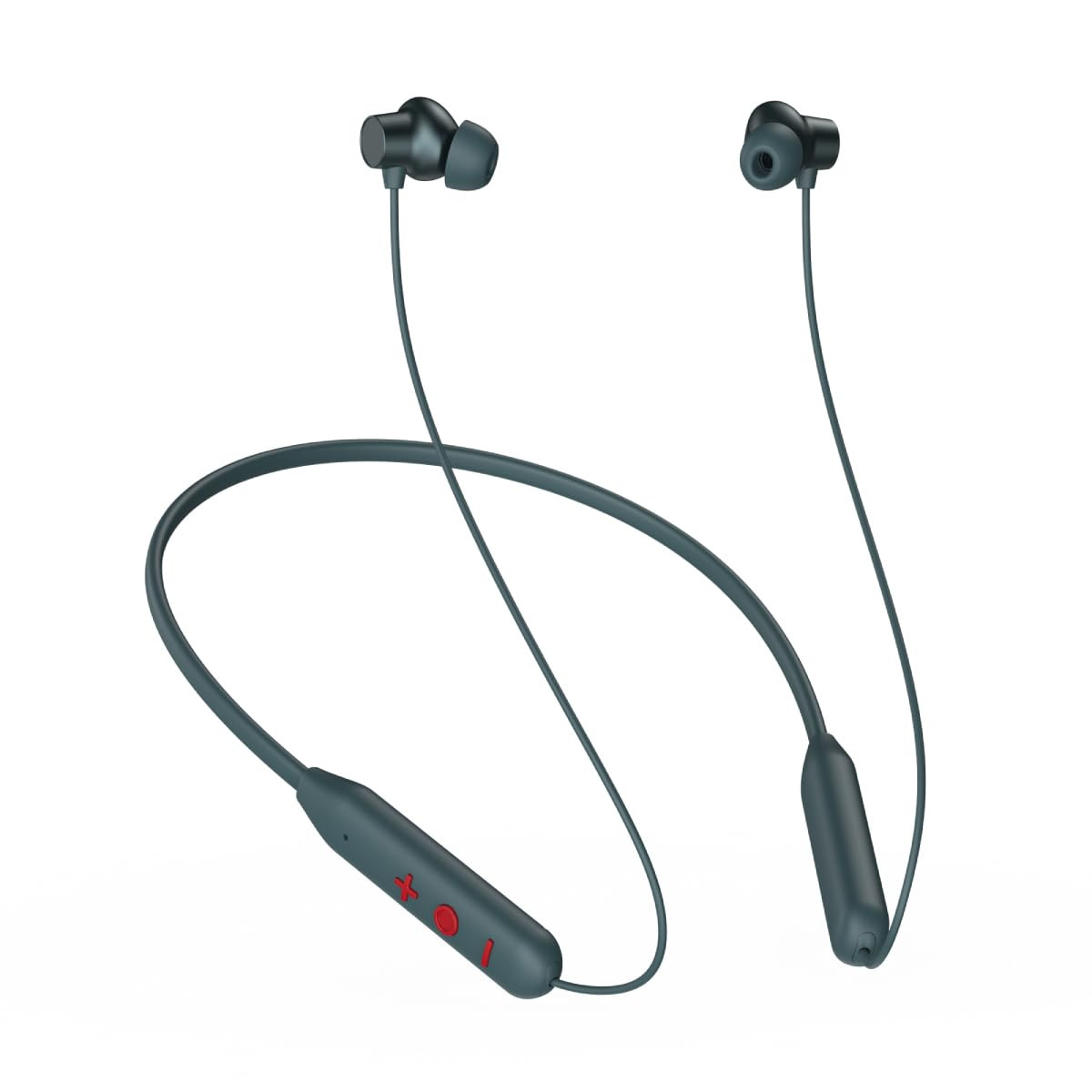 pTron Newly Launched Tangent Eon BT V53 Wireless in Ear Neckband Trutalk AI-ENC for Clear Calls 13Mm Dynamic Driver Deep Bass Type-C Fast Charging Dual Pairing Voice Assistant IPX5 Grey