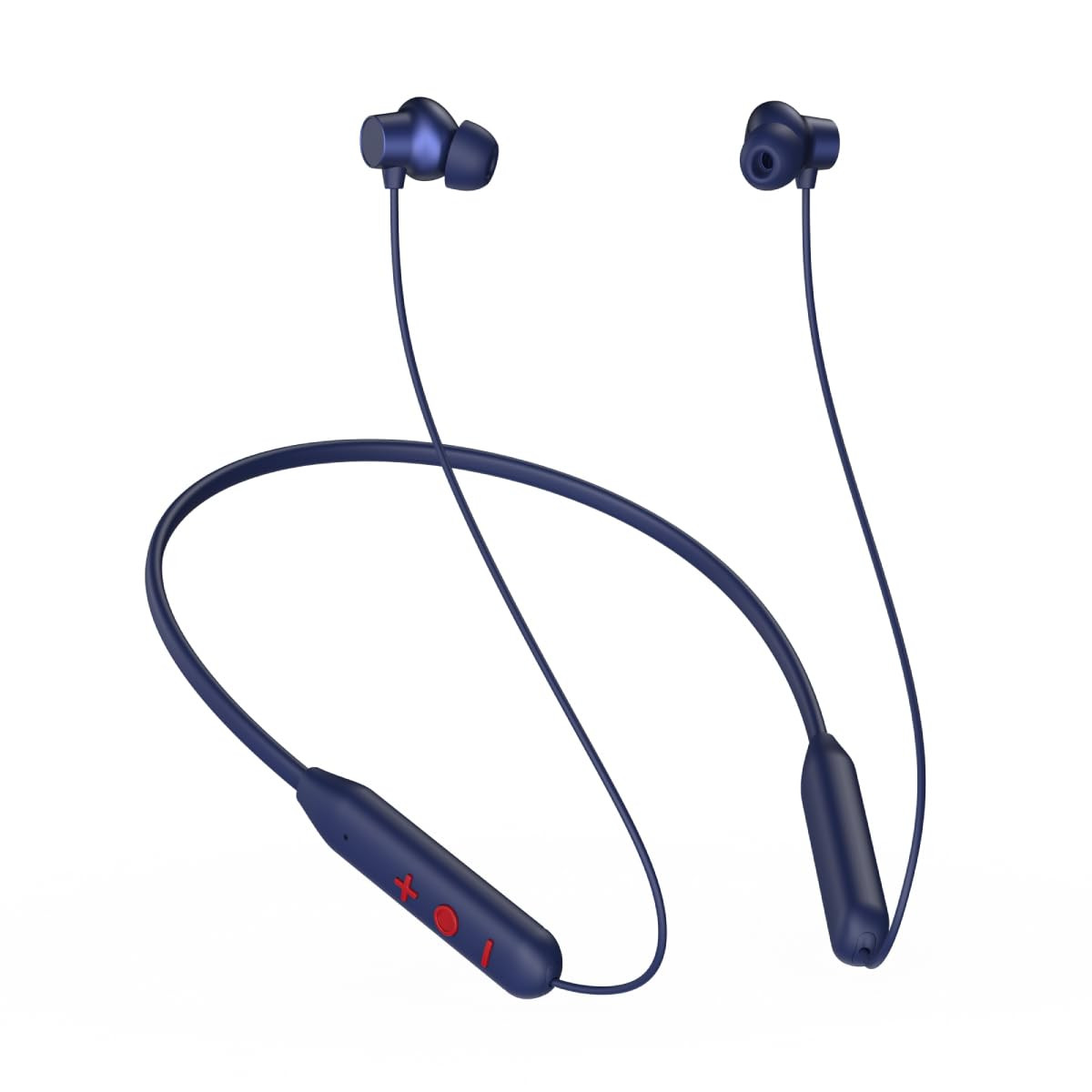 pTron Newly Launched Tangent Eon In-Ear Bluetooth 53 Wireless Headphones 45H Playtime HD Mic TruTalk AI-ENC Calls MovieMusic Modes Dual Device Pairing Type-C Fast Charging IPX5 Dark Blue