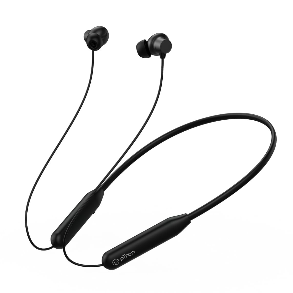 pTron Newly Launched Tangent Eon in-Ear Bluetooth 53 Wireless Headphones 45H Playtime HD Mic TruTalk AI-ENC Calls MovieMusic Modes Dual Device Pairing Type-C Fast Charging IPX5 Black