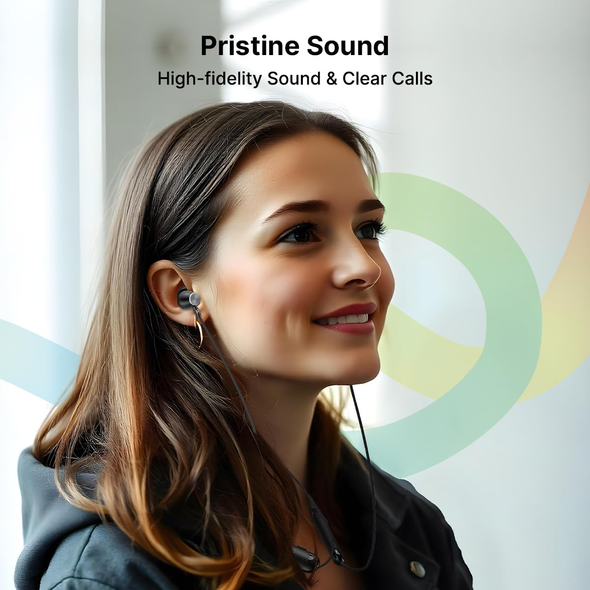 pTron Newly Launched Tangent Evolve with 34Hrs Playtime HD Mic Pristine Sound Bluetooth V53 with Dual-Device Pairing Wireless in Ear Neckband Voice Assistant Type-C Fast Charging IPX4 Black