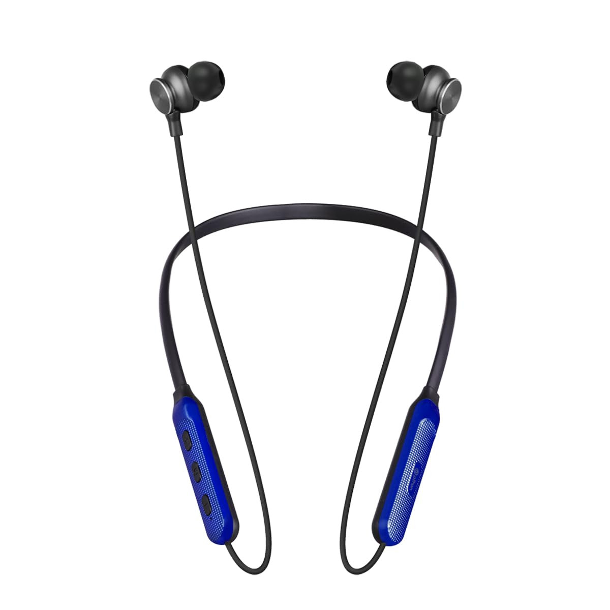 pTron Tangent Duo Made in India Bluetooth 52 Wireless in-Ear Headphones with Mic 24Hrs Playback 13mm Drivers Punchy Bass Fast Charging Neckband Voice Assist IPX4 in-line Controls BlackBlue