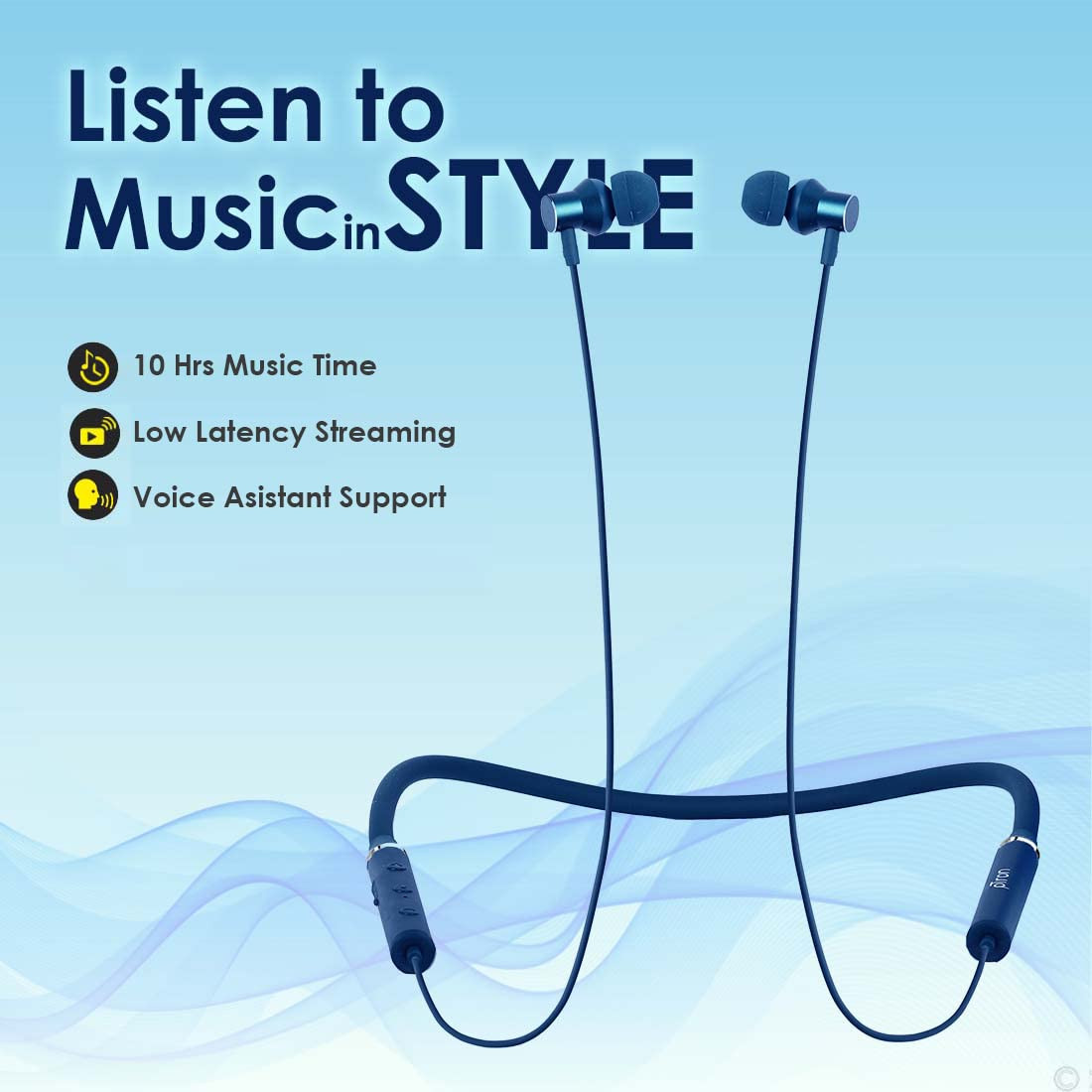 pTron Tangentbeat in-Ear Bluetooth Wireless Headphones with Mic Punchy Bass 10mm Drivers