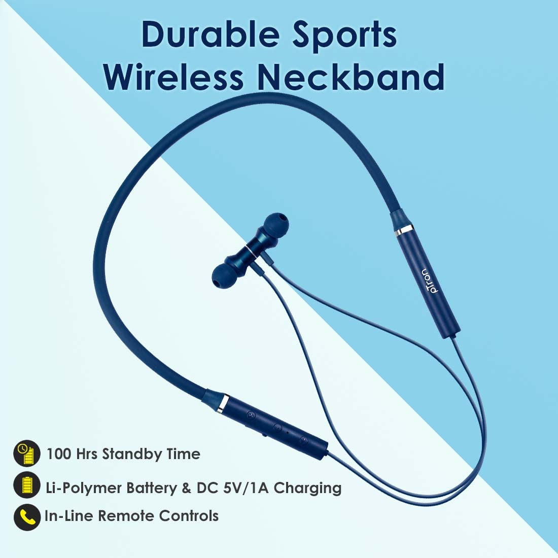 pTron Tangentbeat in-Ear Bluetooth Wireless Headphones with Mic Punchy Bass 10mm Drivers