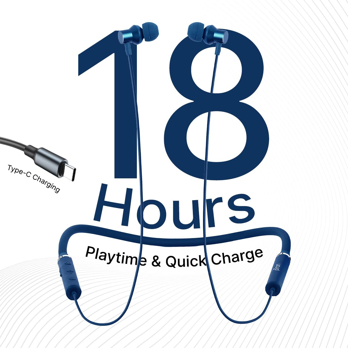 pTron Tangentbeat in Ear Bluetooth Wireless Headphones with Mic Punchy Bass 10mm Drivers Clear Calls Dual Pairing Fast Charging Magnetic Buds Voice Assist IPX4 Wireless Neckband Dark Blue