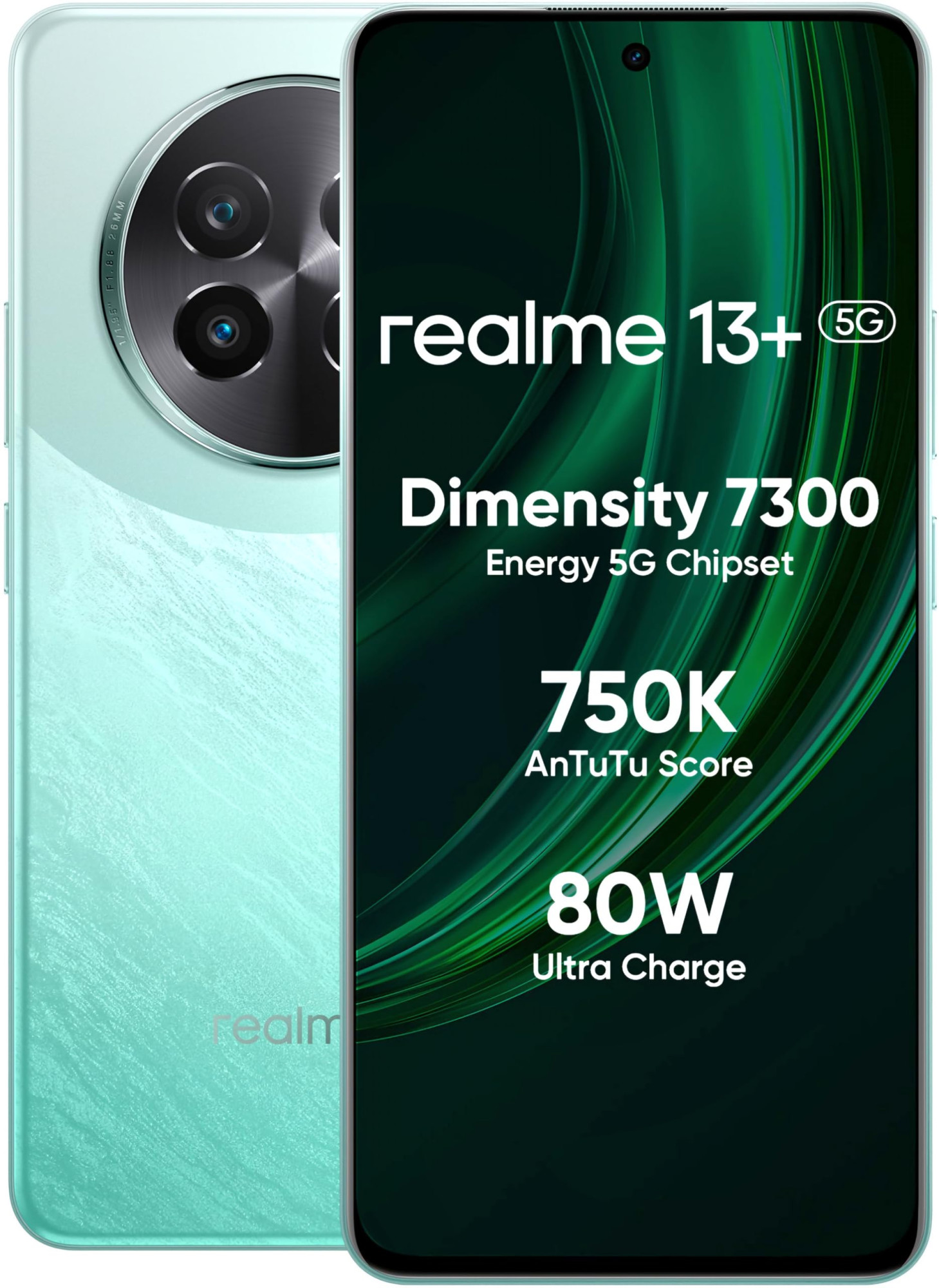 realme 13 5G Speed Green 12GB RAM 256GB Storage Expandable Upto 2TB Up to 26GB Dynamic RAM 50MP AI Dual Camera 667 AMOLED Display 80W Ultra Charging DAK Dimensity 7300E Processor