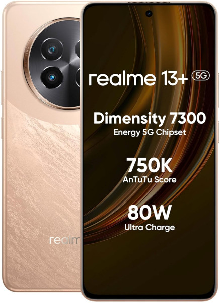 Image of realme 13+ 5G (Victory Gold, 8GB RAM, 256GB Storage) Karmalife