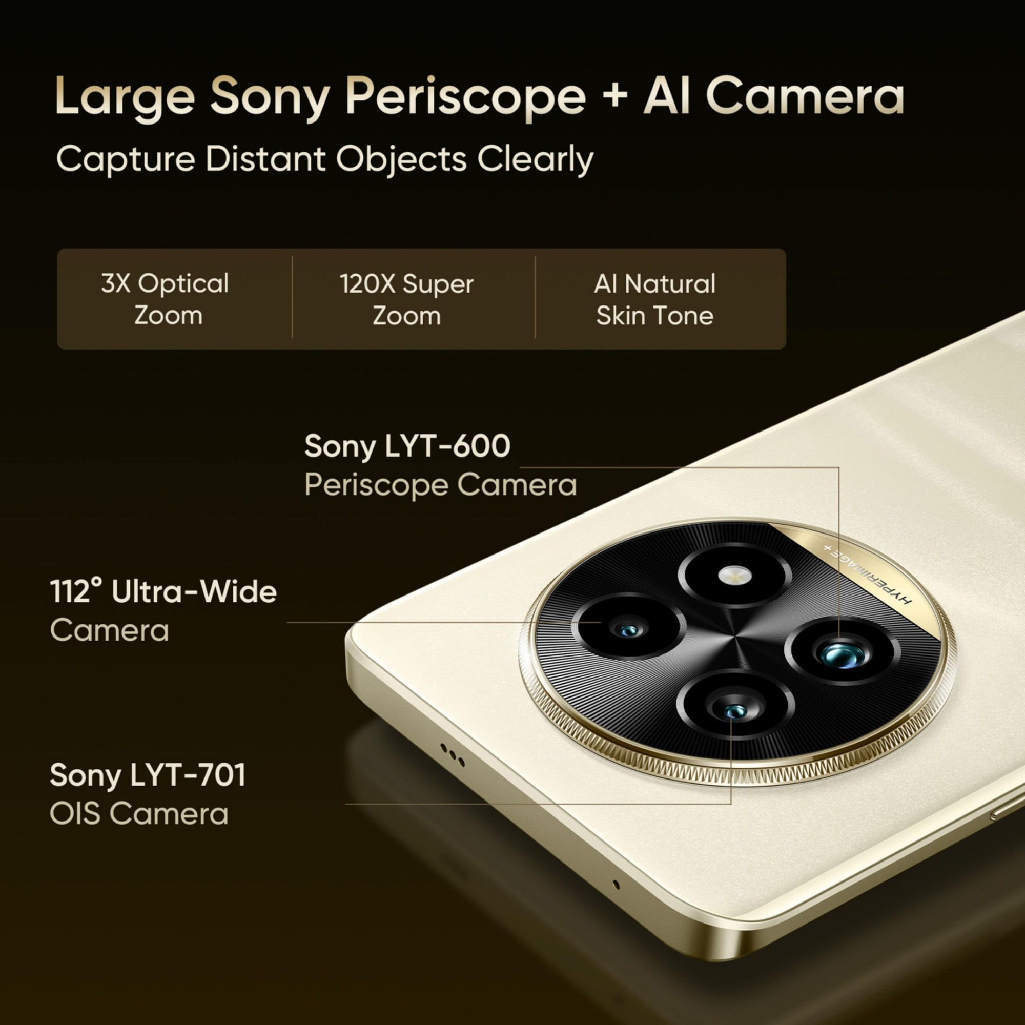 realme 13 Pro 5G Monet Gold 12GB RAM 256GB Storage Upto 24GB Dynamic RAM Snapdragon 7s Gen 2 Processor 67 Curved Display 50MP8MP50MP 32MP Front Cam AI Ultra Clarity 80W SUPERVOOC