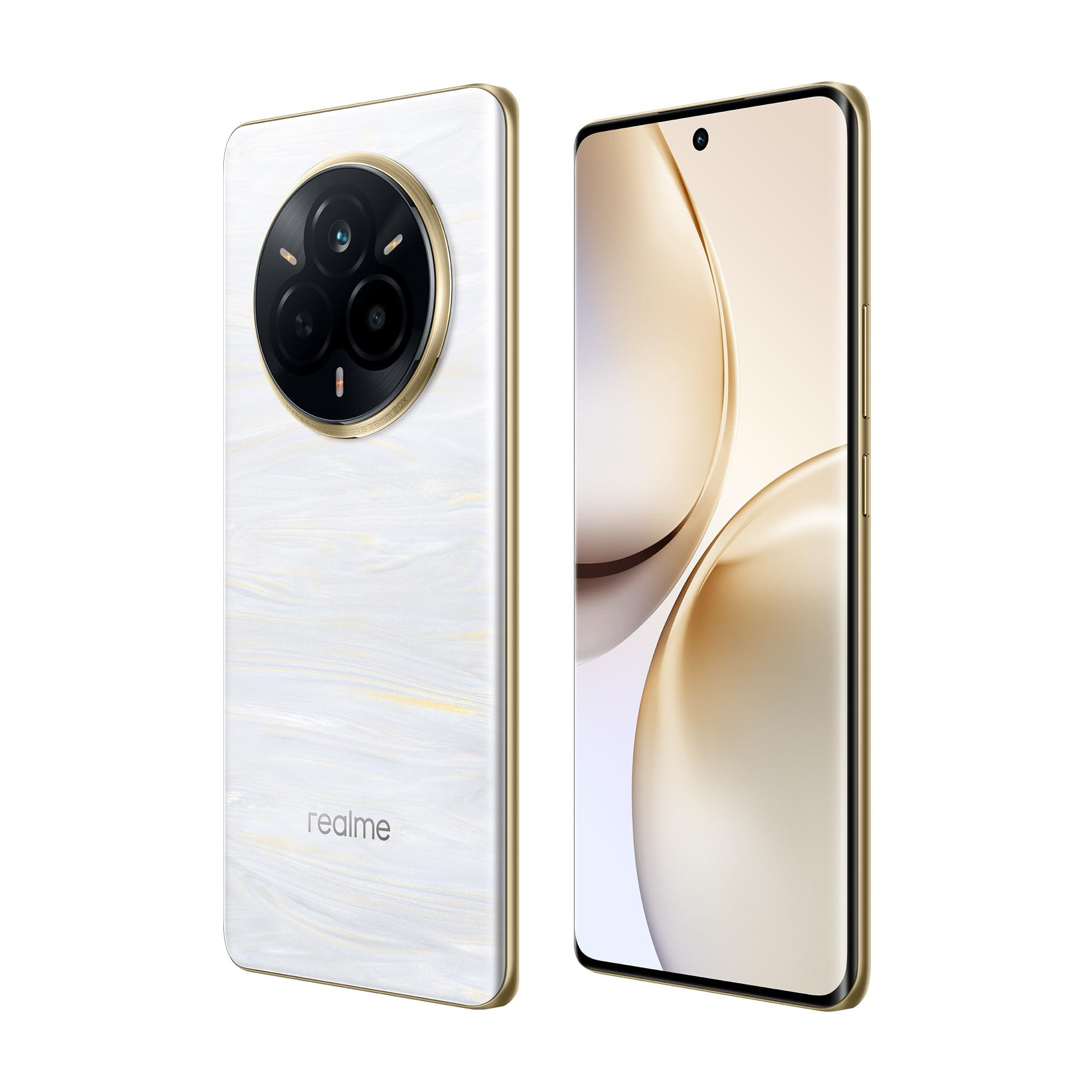 realme 14 Pro 5G Smartphone 8128GB Pearl White 677-inch Curved Screen 120Hz Display 45W SuperVOOC 6000mAh Battery 50MP Camera Dimensity 7300 Energy IP69