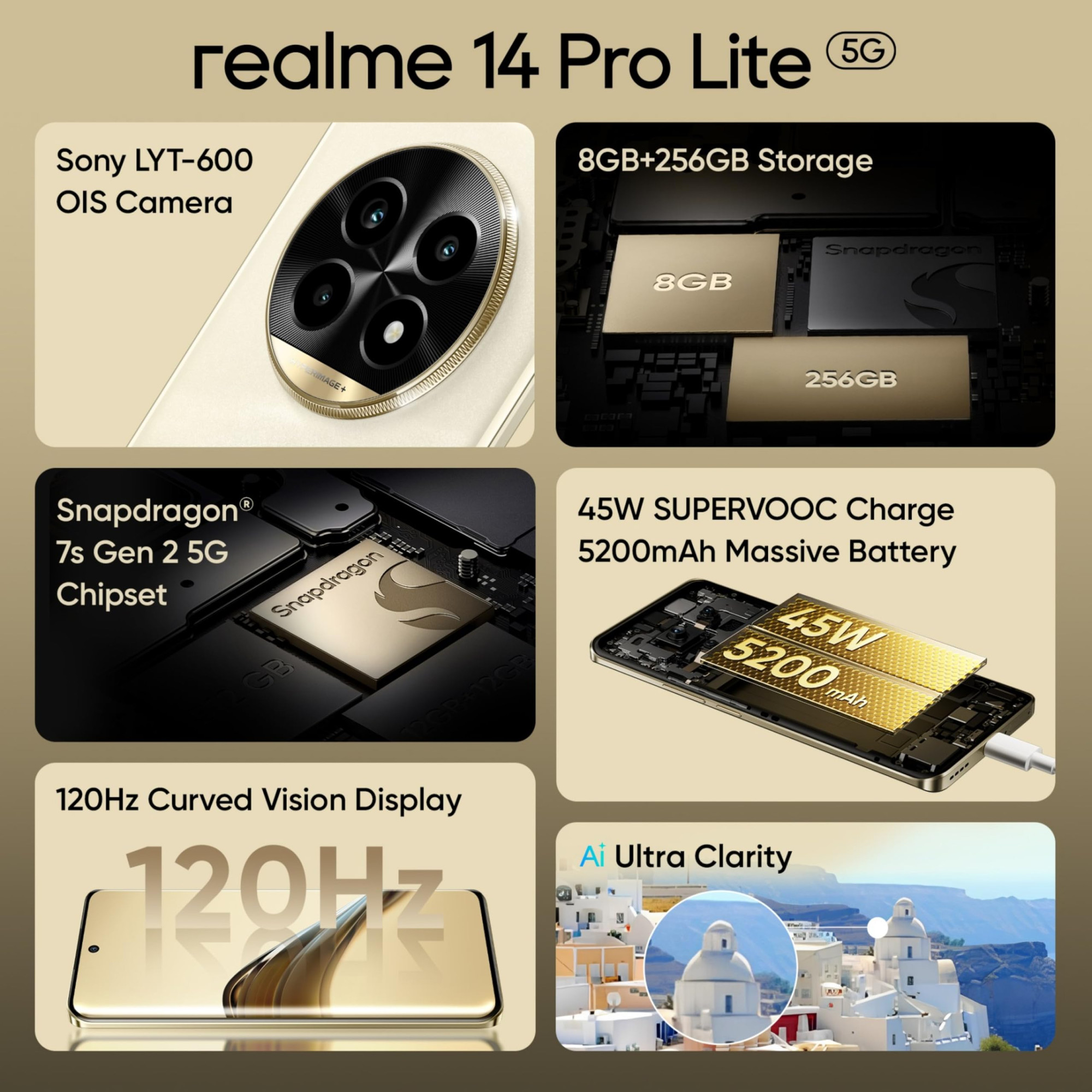 realme 14 Pro Lite 5G 8GB 128GB Glass Gold