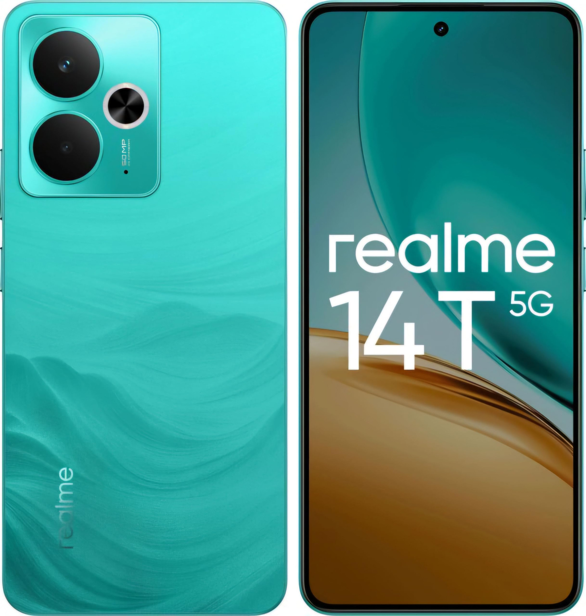 Realme 14T 5G 8GB RAM 128GB ROM Surf Green Elegant Colors Luxurious Design Amoled Display IP69 Water Resistance