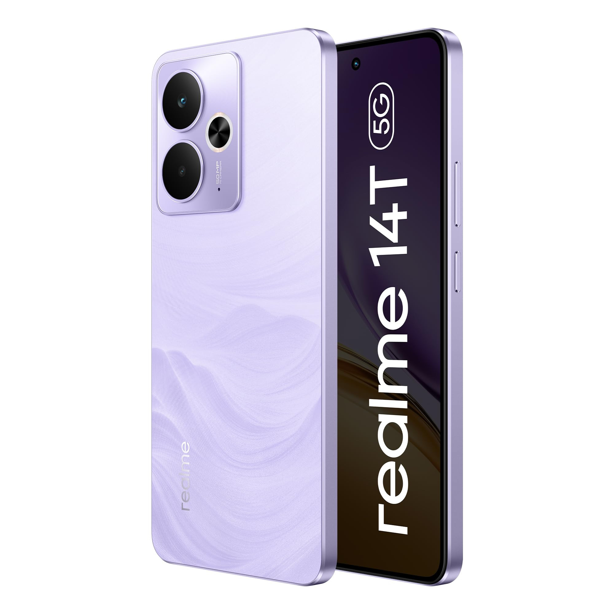 realme 14T 5G Smartphone 8128GB Lightning Purple 667-inch Screen 120Hz Display 6000mAh Battery 68MP Camera MediaTek Dimensity 6300 IP69