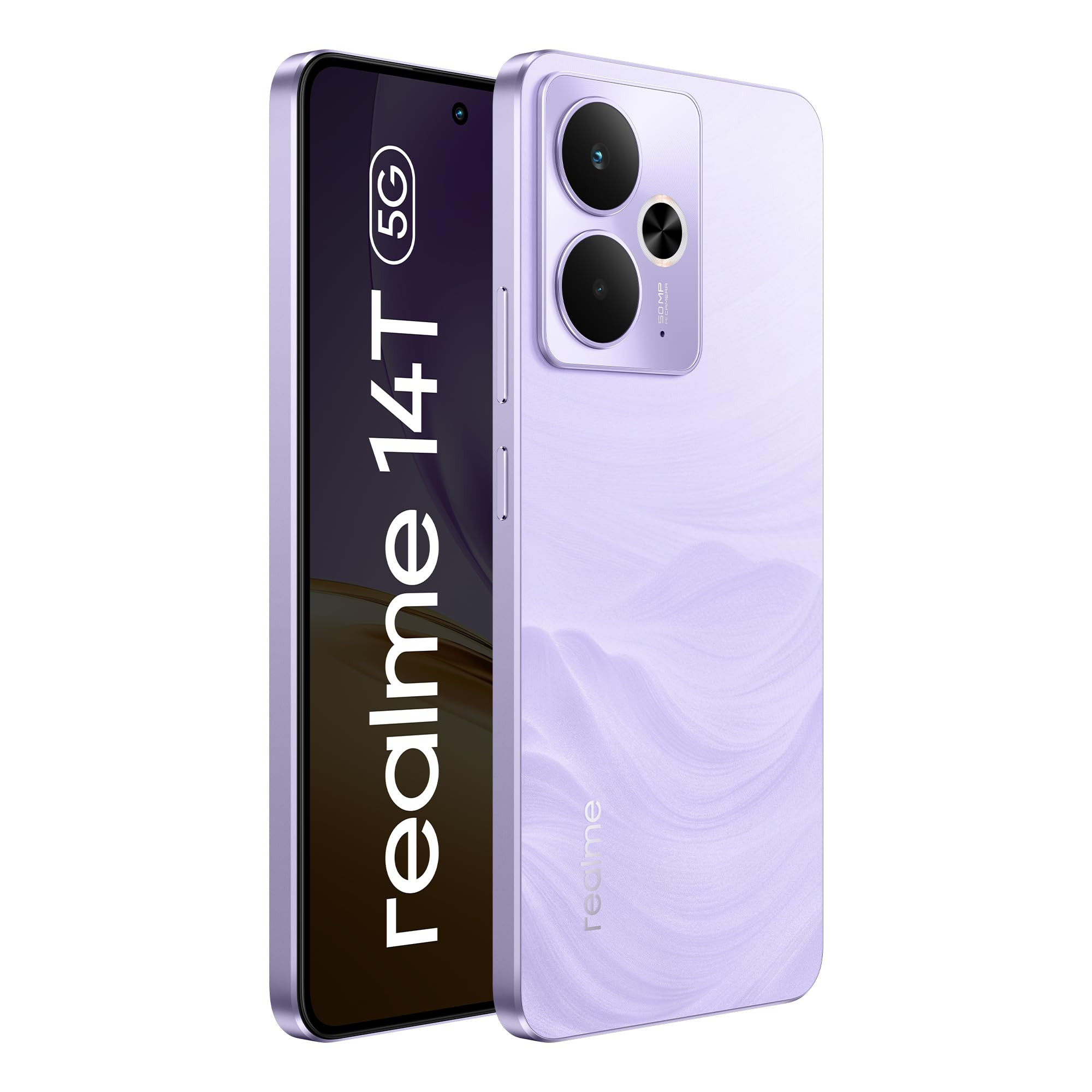 realme 14T 5G Smartphone 8128GB Lightning Purple 667-inch Screen 120Hz Display 6000mAh Battery 68MP Camera MediaTek Dimensity 6300 IP69