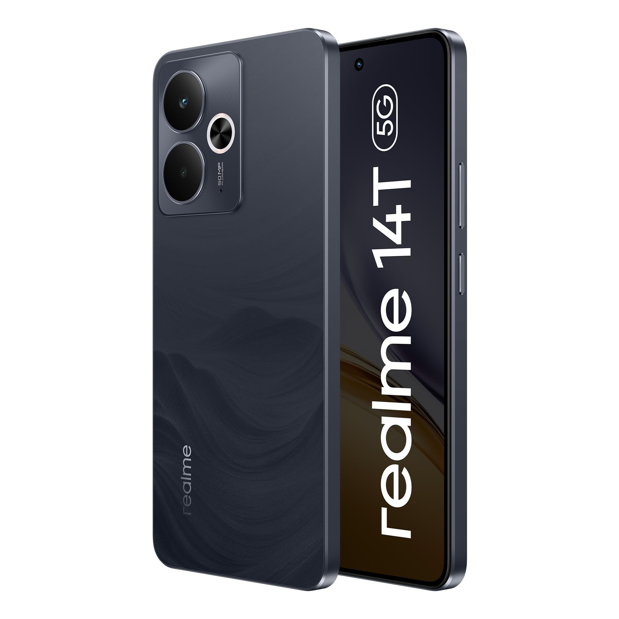 realme 14T 5G Smartphone 8128GB Obsidian Black 667-inch Screen 120Hz Display 6000mAh Battery 68MP Camera MediaTek Dimensity 6300 IP69