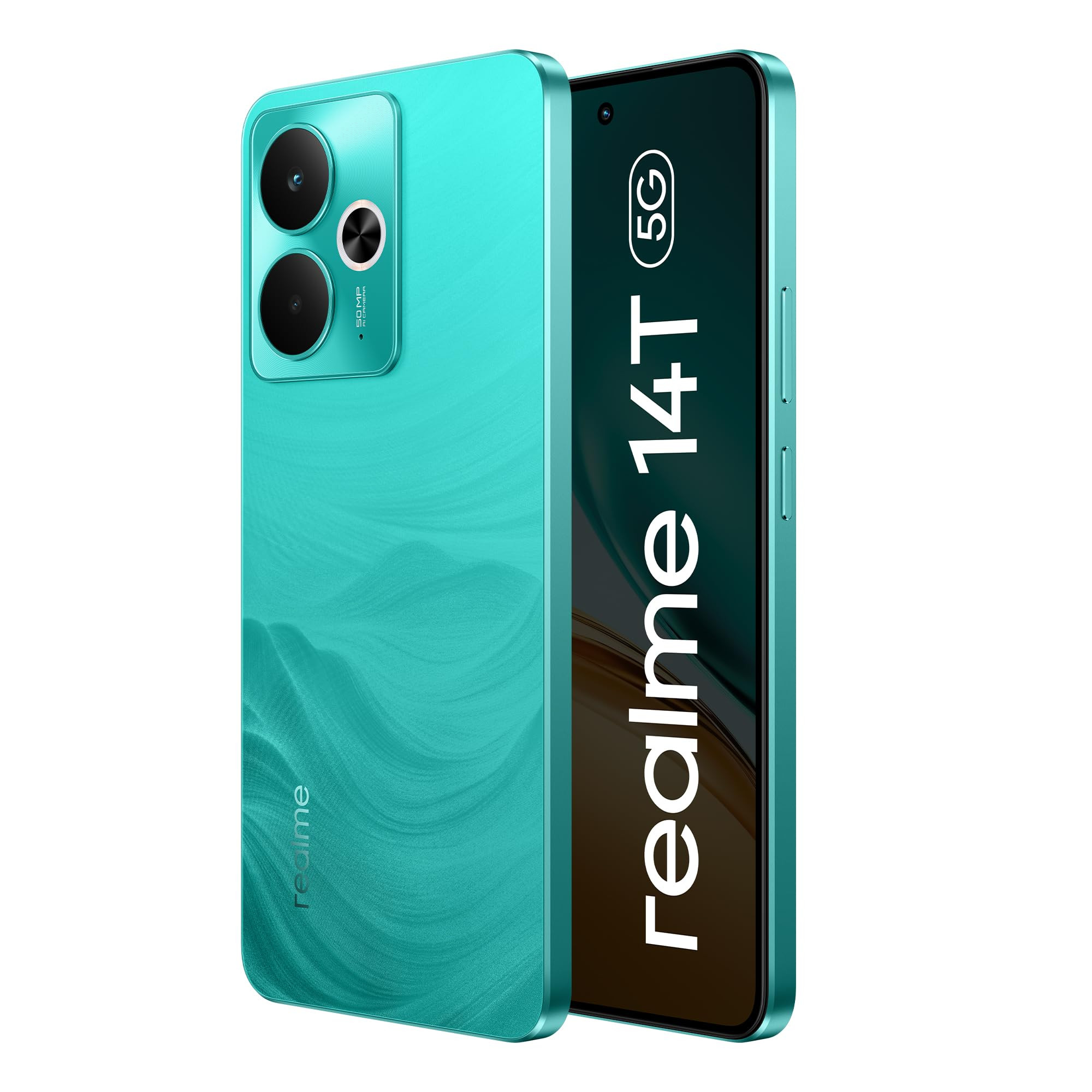 realme 14T 5G Smartphone 8128GB Surf Green 667-inch Screen 120Hz Display 6000mAh Battery 68MP Camera MediaTek Dimensity 6300 IP69
