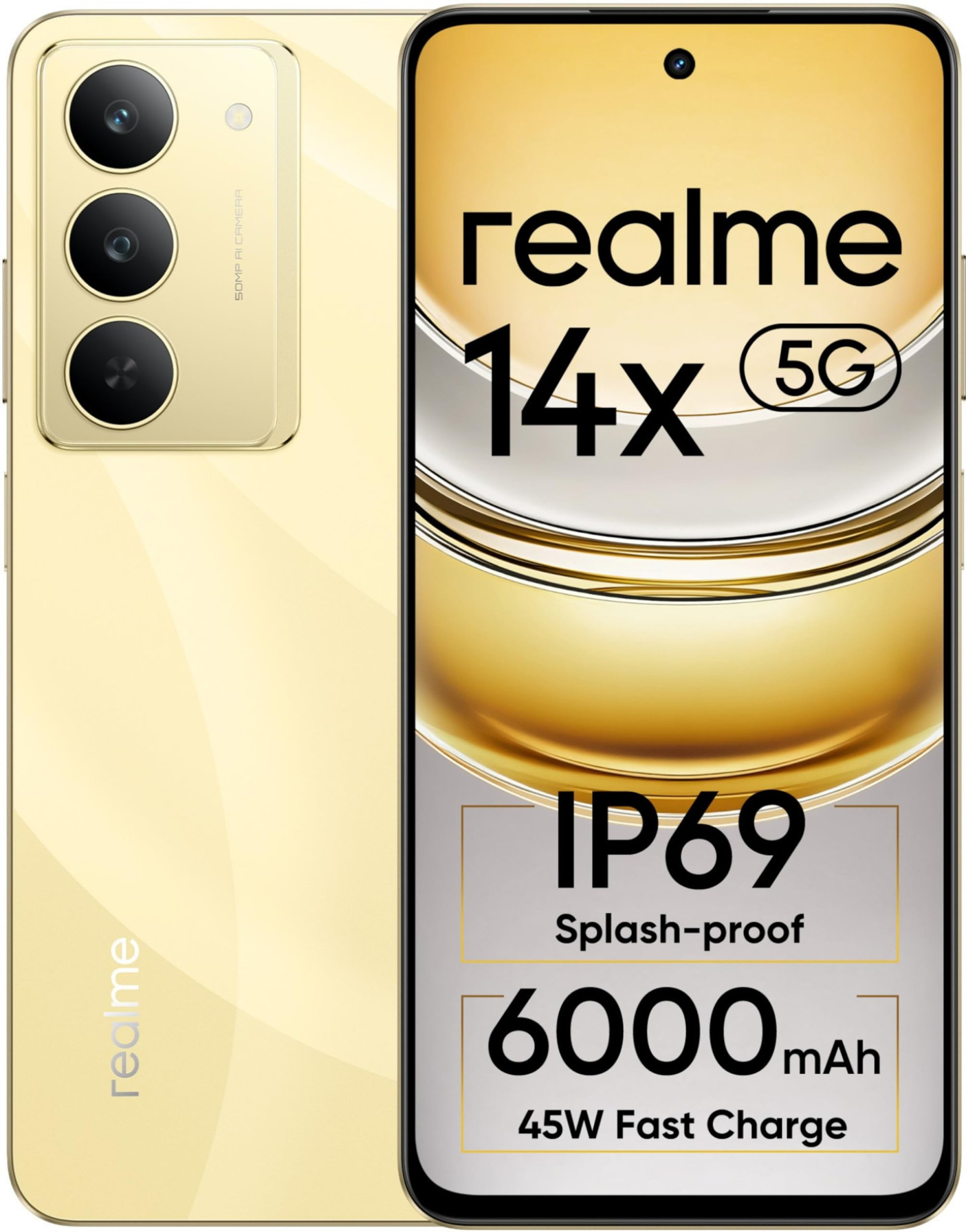 realme 14x 5G Golden Glow 6GB RAM 128GB Storage