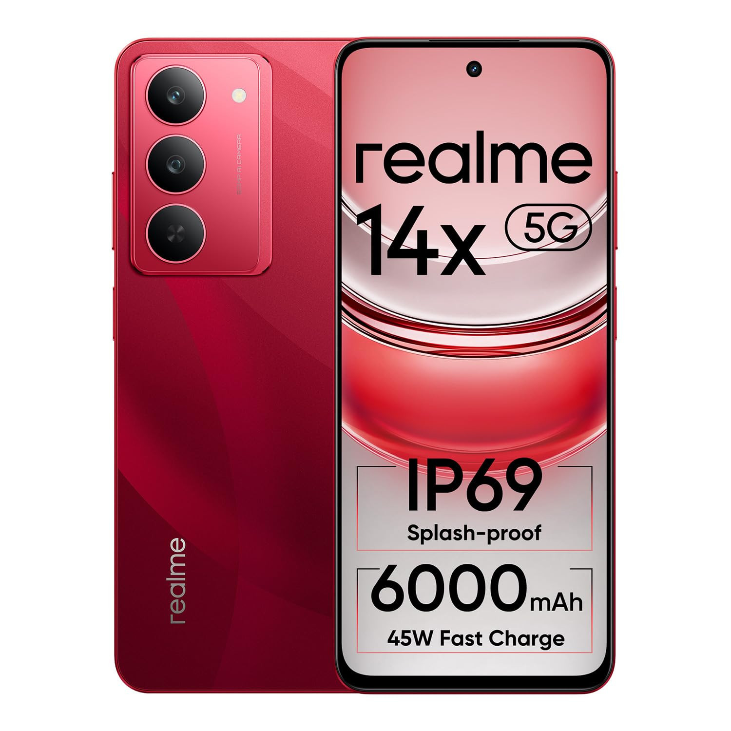 realme 14x 5G Smartphone 6128GB 667-inch Screen 120Hz Display 6000mAh Battery 80MP MediaTek Dimensity 6300 ArmorShell Protection IP69
