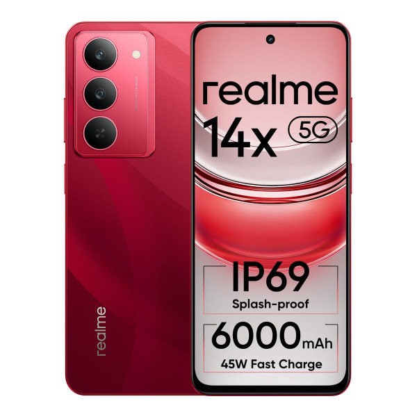 Image of realme 14x 5G Smartphone 8+128GB, 6.67-inch Screen, 120Hz Display, 6000mAh Battery, 80MP, MediaTek Dimensity 6300, ArmorShell Protection, IP69
