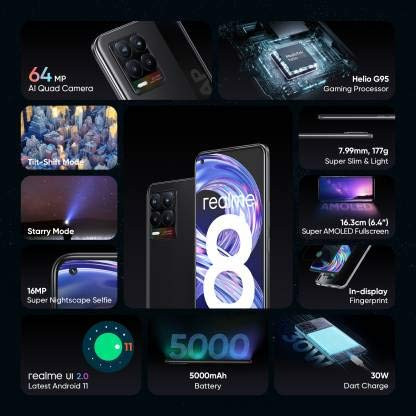 realme 8 Cyber Black 128 GB 6 GB RAM