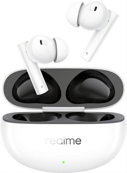 Image of realme Buds Air 5 Truly Wireless in Ear Earbuds with 50dB ANC, 12.4mm Mega Titanized Dynamic Bass Driver, Upto 38Hrs Battery with Fast Charging &amp; 45ms Ultra-Low Latency for Gaming (Arctic White)