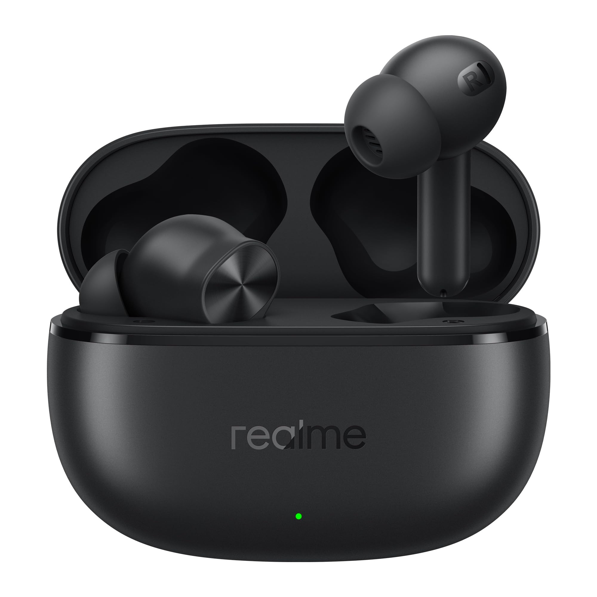 realme Buds T200x True Wireless Earbuds with 124mm Dynamic Bass Drivers 25 dB ANC Quad Mic 45ms Latency Upto 48 Hrs Playback Fast Charge IP55 Rated BT 54 Pure Black