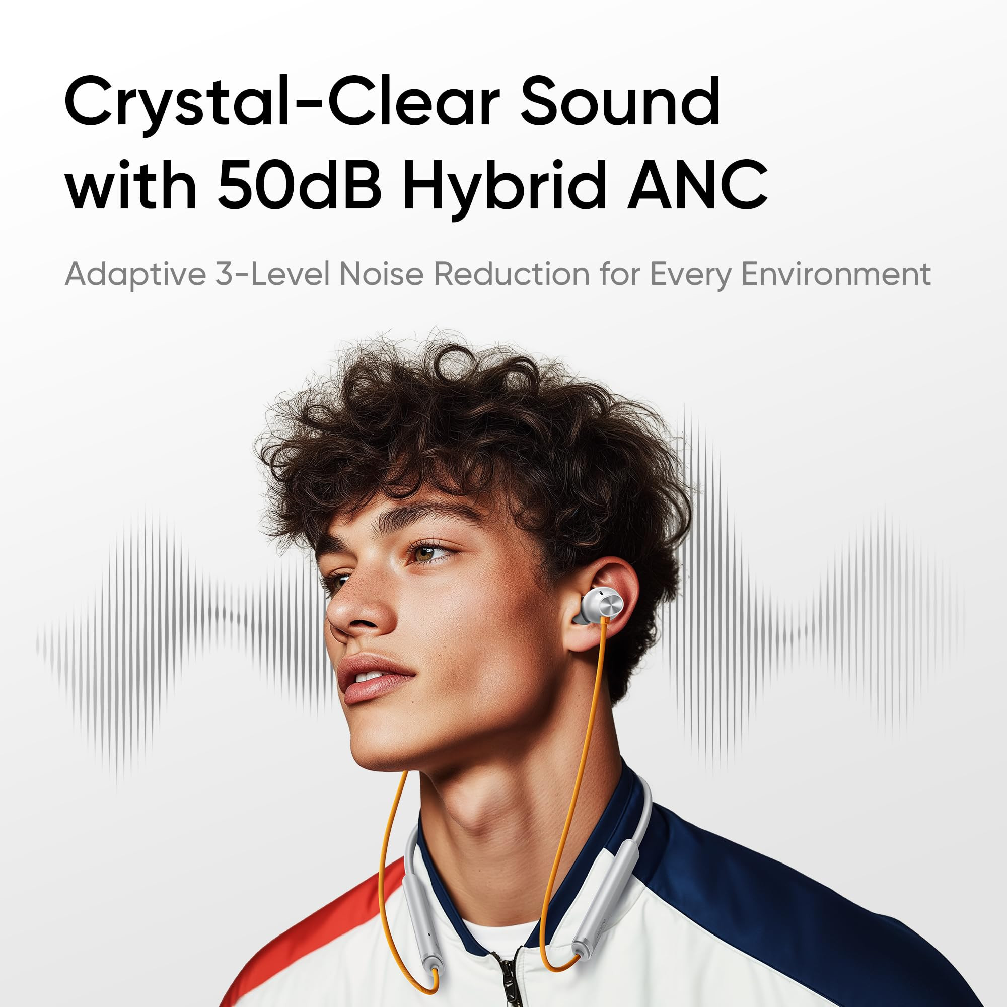 realme Buds Wireless 5 ANC in Ear Bluetooth Headphones50dB ANC 136mm Dynamic Bass Driver360 Spatial Audio45ms Low LatencyUpto 38hrs PlaybackIP55 RatingDual Device Connection Midnight Black