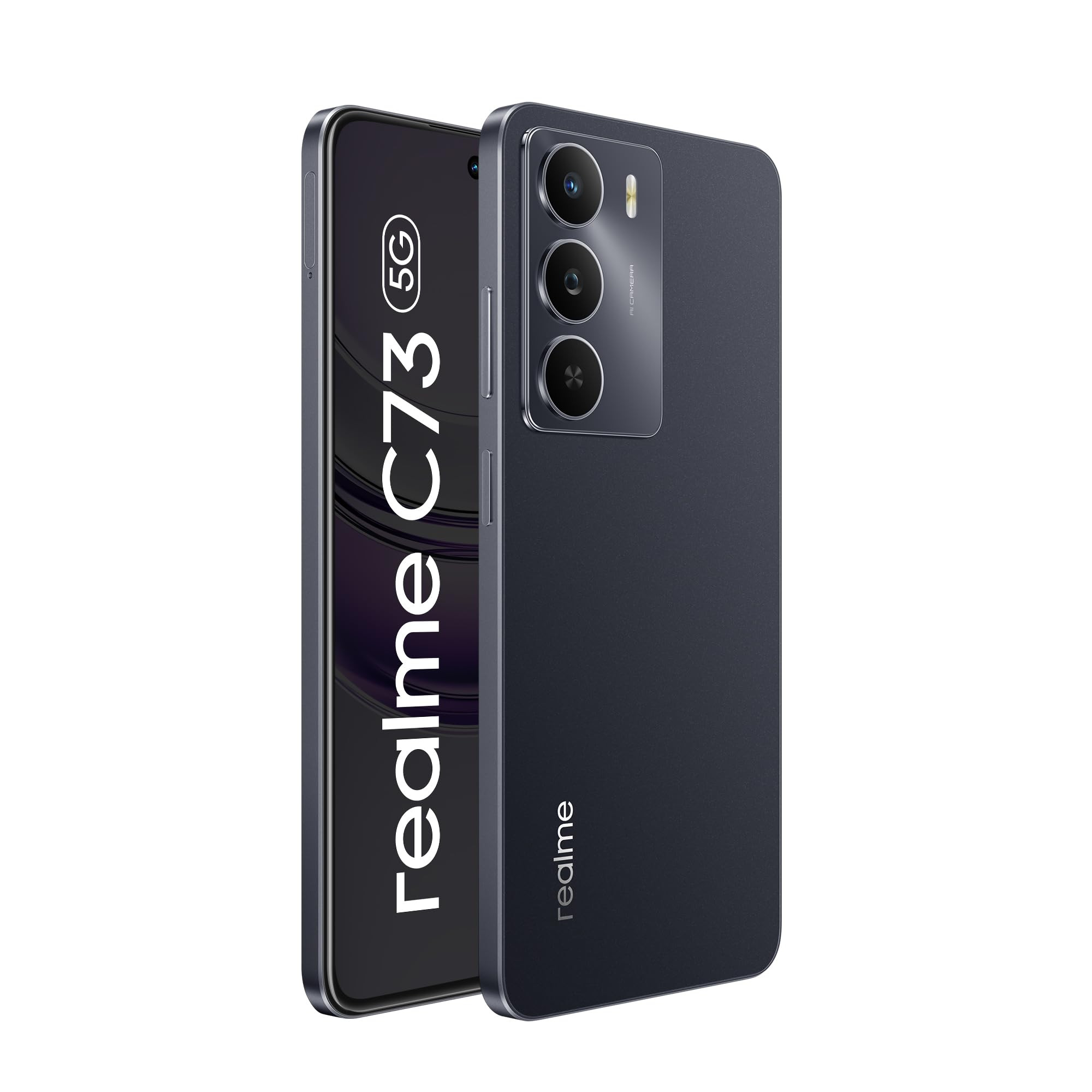 realme C73 5G Smartphone 464GB Onyx Black667-inch Screen 120Hz Display6000mAh Battery 40MP Camera MediaTek Dimensity 6300 Processor IP64