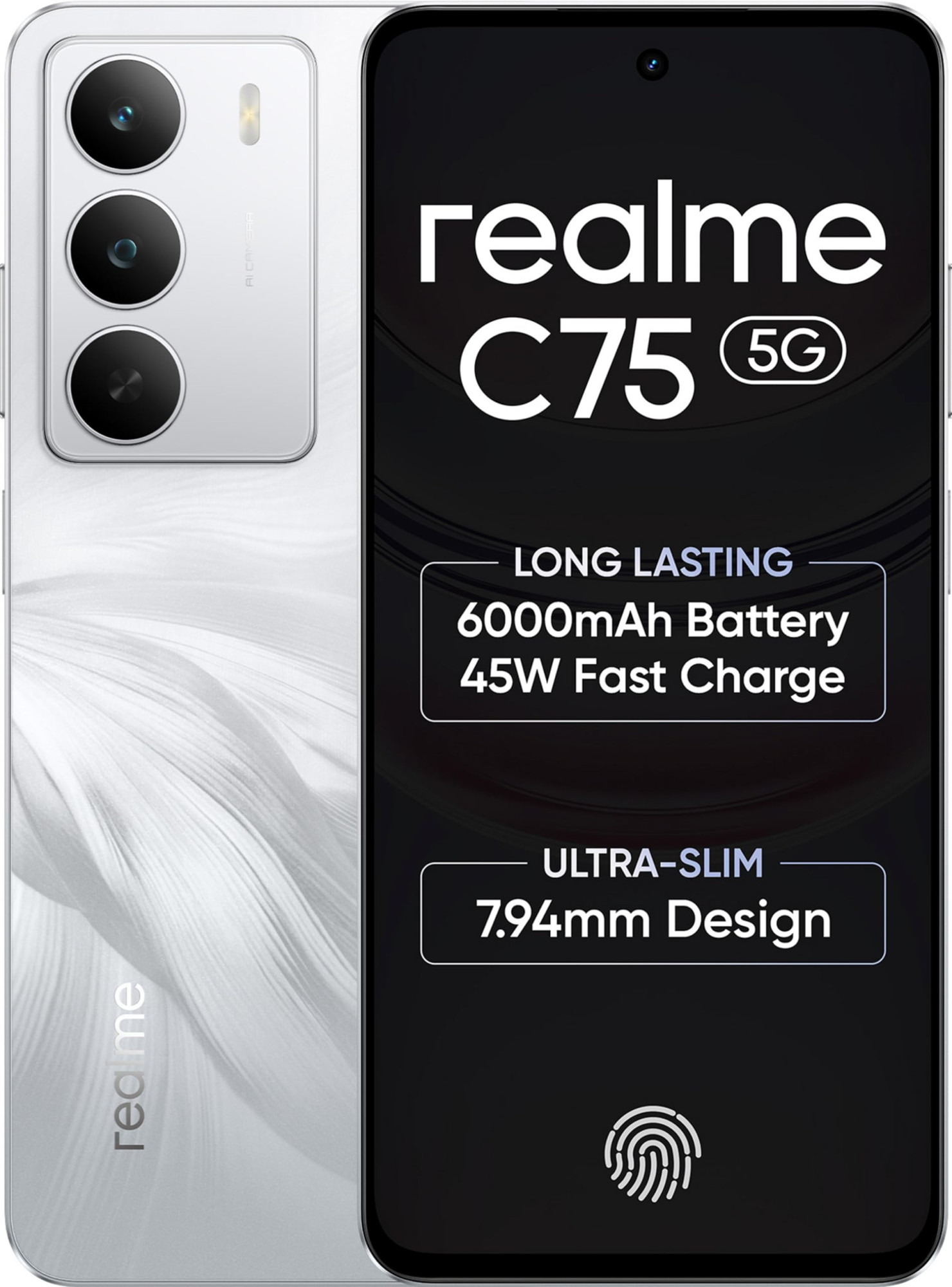 realme C75 Lily White 4GB RAM 128GB Storage 6000mAh Battery 50MP AI Camera 672 FHD Display Android 15