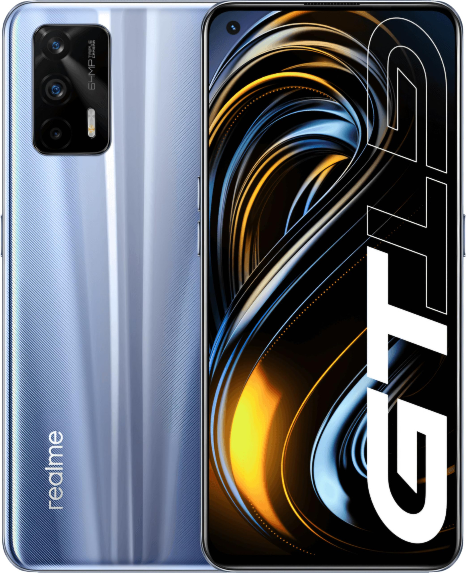 realme GT 5G in Dashing Silver Comes with 8GB RAM 128GB 643-inch 120Hz Display Snapdragon 888 Processor 64MP Triple Rear Camera 16MP Front Camera and 4500mAh Battery with 65W Fast Charging