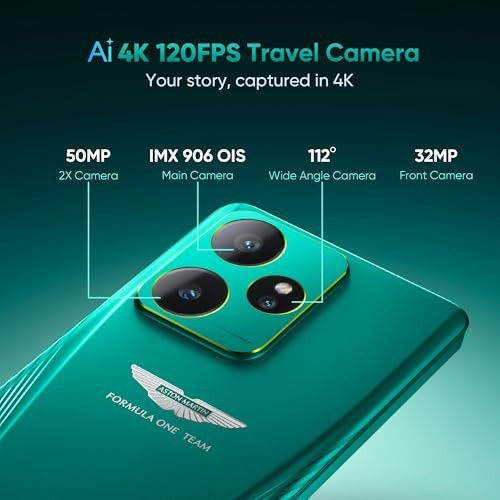 realme GT 7 Dream Edition Aston Martin Green16GB512GB Co-Designed with Aston Martin Aramco F1 Team Indias 1st MTK D9400e Strongest Battery Combo 7000mAh120W AI 4K 120FPS Travel Camera