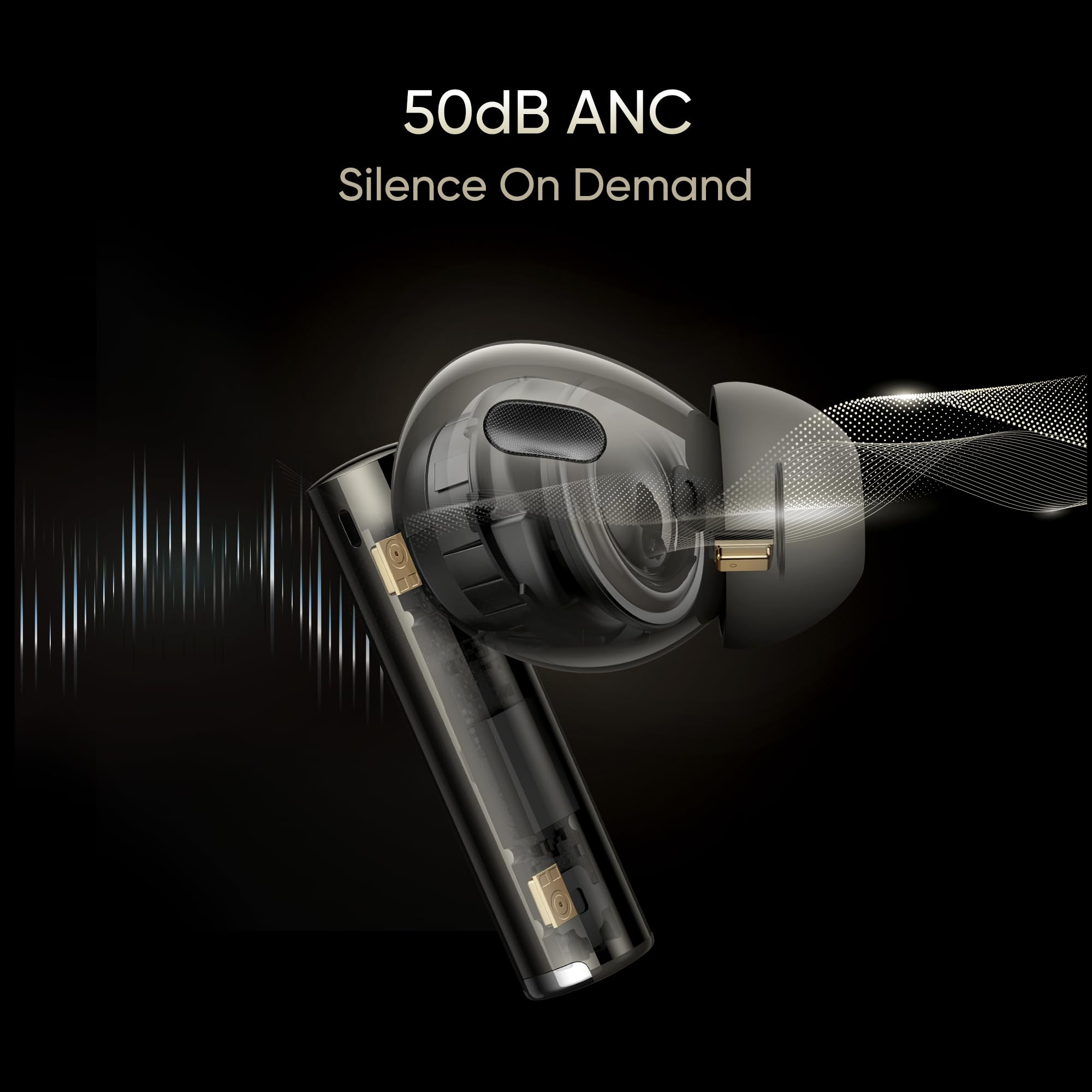 realme in Ear Wireless Buds Air 6 Pro with Dual Drivers11Mm6Mmtweeter40 Hrs Play Time50 Db ANCLhdc 5055Ms Low Latency360 Spatial AudioIp55 DustWater ResistantBt V53Titanium Twilight