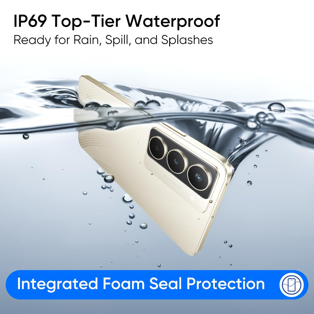 realme NARZO 80x 5G Deep Ocean6GB128GB Dimensity 6400 5G Chipset 6000mAh Long-Lasting Battery 45W Fast Charge 120Hz Eye Comfort Display IP69 Top-Tier Waterproof