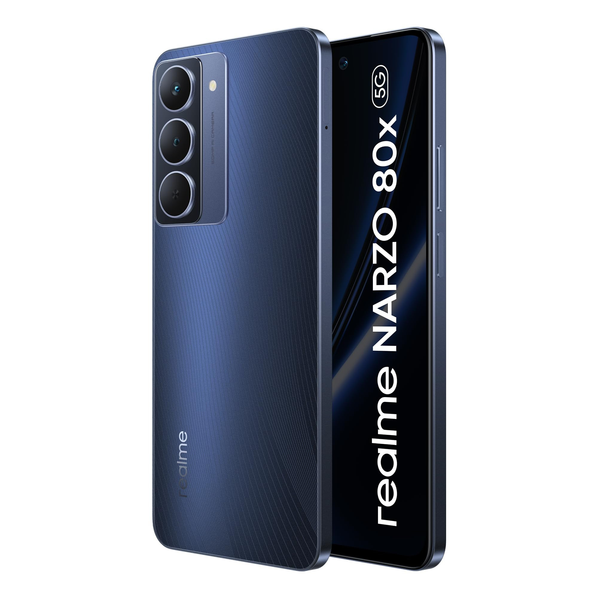 realme NARZO 80x 5G Deep Ocean6GB128GB Dimensity 6400 5G Chipset 6000mAh Long-Lasting Battery 45W Fast Charge 120Hz Eye Comfort Display IP69 Top-Tier Waterproof
