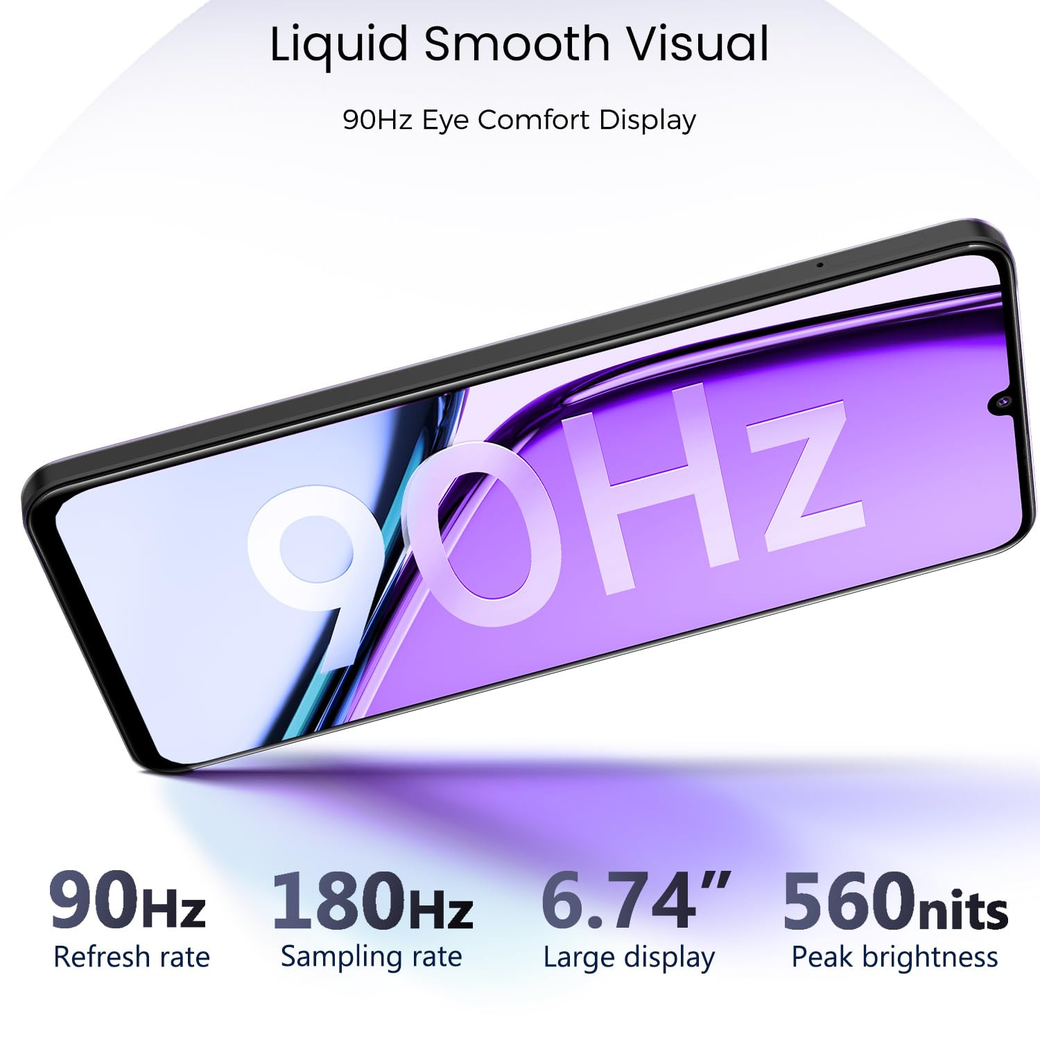 realme NARZO N61 4G Smartphone 464GB Black656-inch Screen90Hz Display5000mAh Battery 32MP CameraUNISOC T612 IP544 Dust Water ResistantBend Resistant Drop Resistant