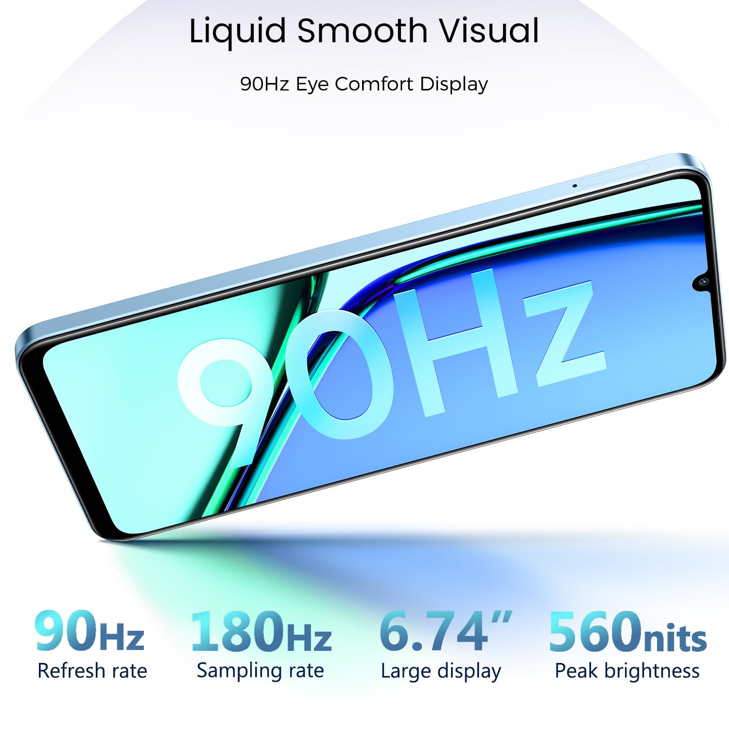 realme NARZO N61 4G Smartphone 464GB Blue656-inch Screen90Hz Display5000mAh Battery 32MP CameraUNISOC T612 IP544 Dust Water ResistantBend Resistant Drop Resistant