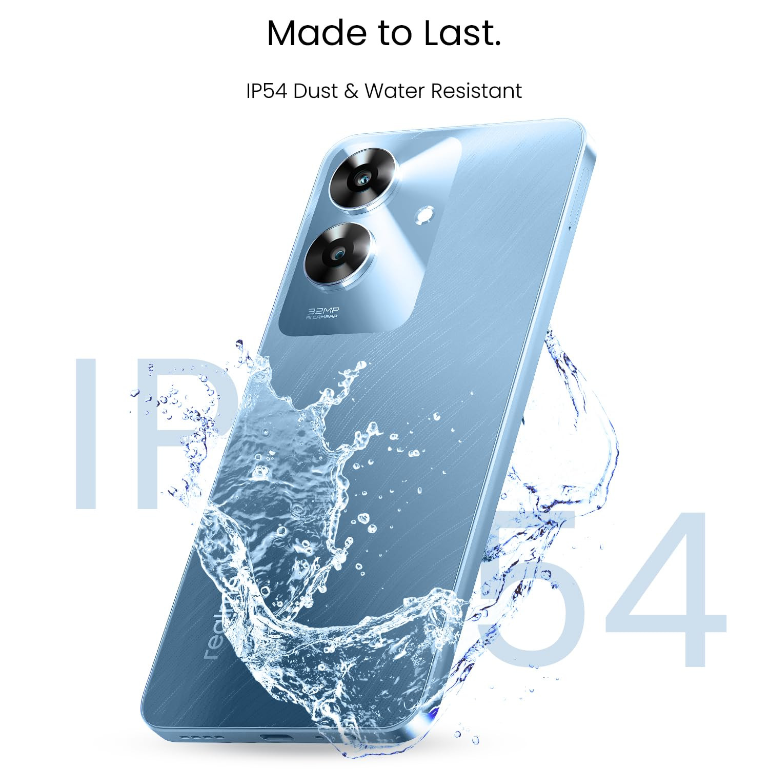 realme NARZO N61 4G Smartphone 6128GB Blue656-inch Screen90Hz Display5000mAh Battery 32MP CameraUNISOC T612 IP544 Dust Water ResistantBend Resistant Drop Resistant