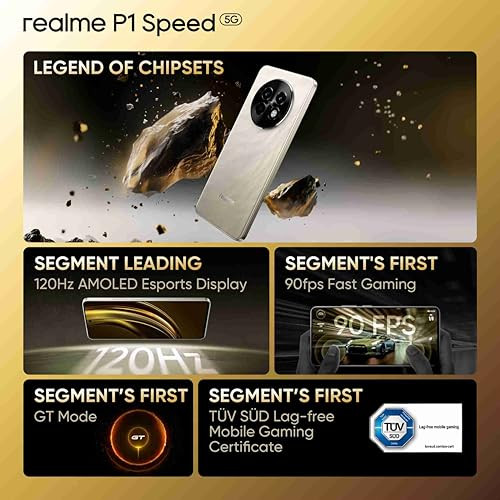 realme P1 Speed 5G Textured Titanium 8GB RAM 128GB Storage 16GB DRAM Expandable Upto 2 TB 667 Full HD Display 50MP 2MP 16MP Front Camera Dimensity 7300 Energy Processor