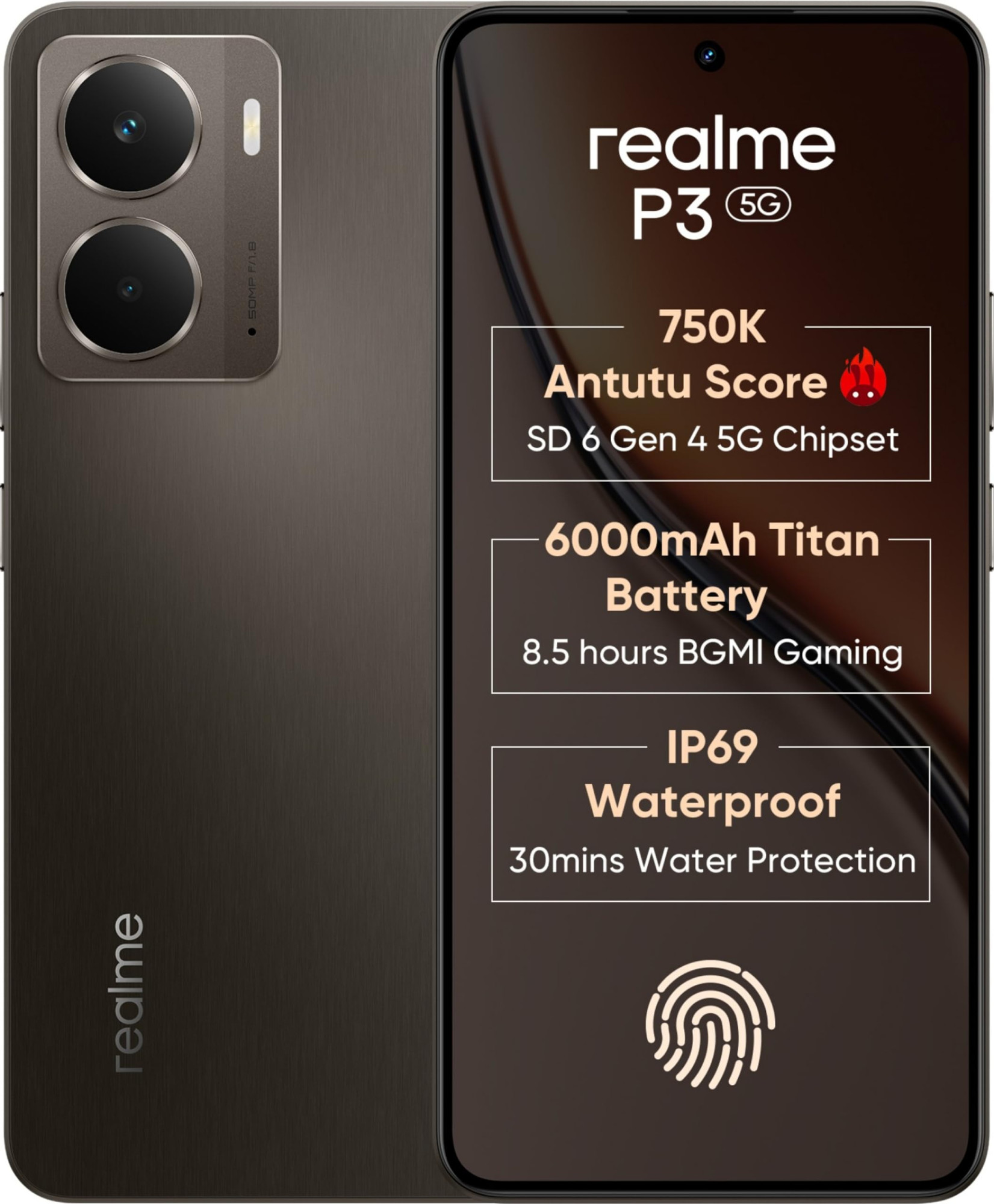 realme P3 5G with 667 FHD 120Hz AMOLED Display 8 GB RAM 128 GB ROM Comet Grey