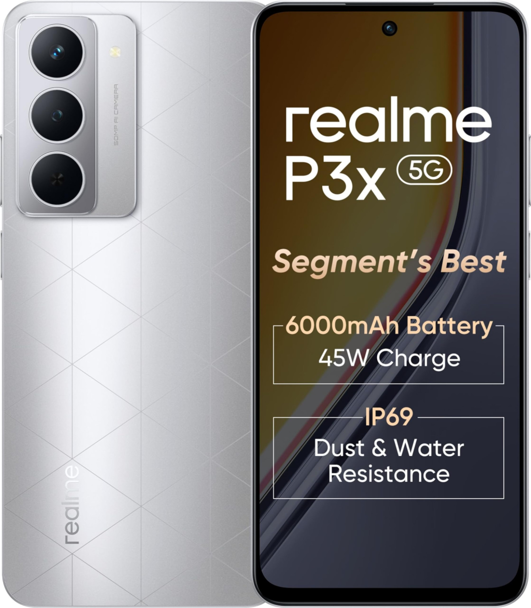realme P3x 5G Lunar Silver 6 GB RAM 128GB Storage