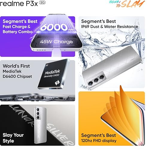realme P3x 5G Lunar Silver 8 GB RAM 128GB Storage