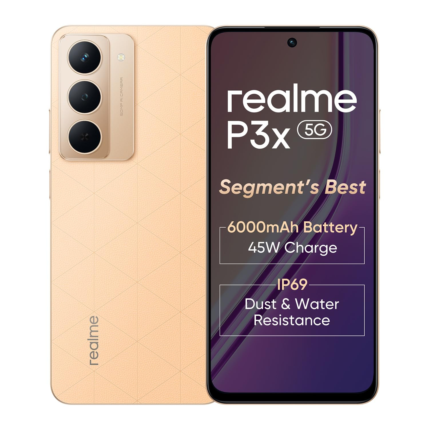 realme P3x 5G Smartphone 6128GB Stellar Pink672-inch Screen120Hz Display6000mAh Battery45W SuperVOOC 50MP Camera MediaTek Dimensity 6400 Processor IP64