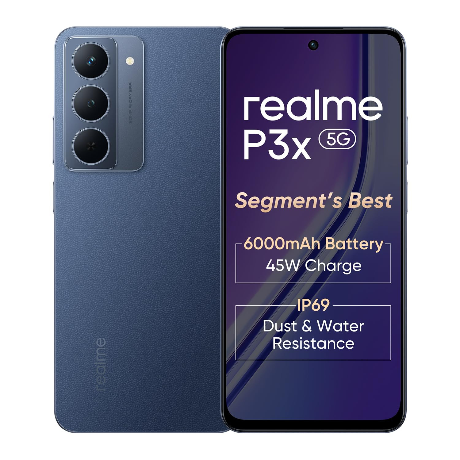realme P3x 5G Smartphone 8128GB Midnight Blue672-inch Screen120Hz Display6000mAh Battery45W SuperVOOC 50MP Camera MediaTek Dimensity 6400 Processor IP64