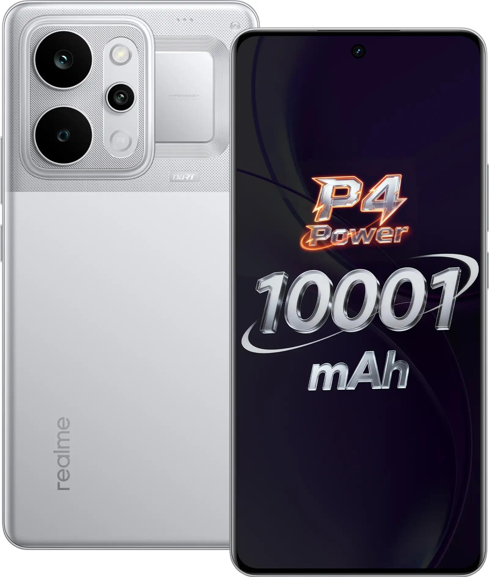 realme P4 Power 5G Smartphone Trans Silver 8GB RAM 128GB Storage 10001mAh Battery 68 Inch Display Triple Camera