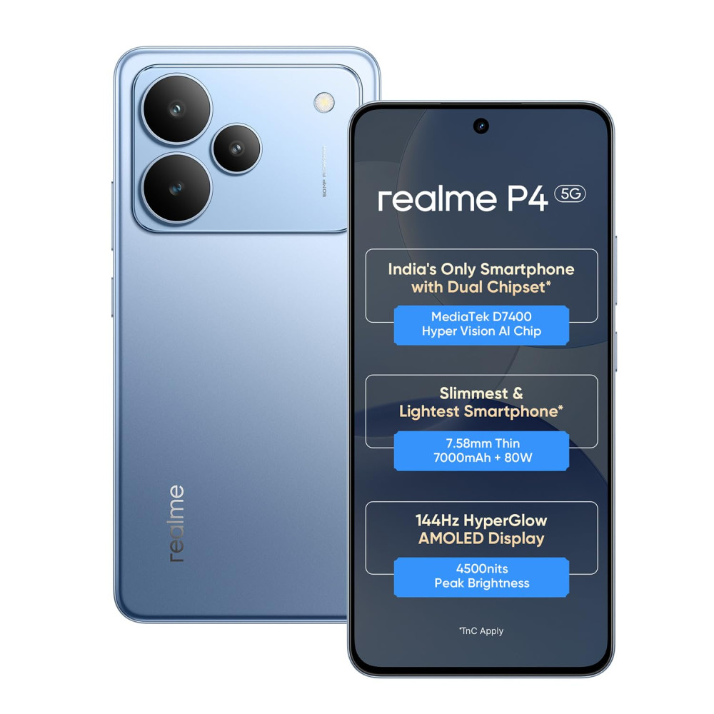 Image of realme P4 Smartphone (Engine Blue, 128.0, GB, 8.0, GB)
