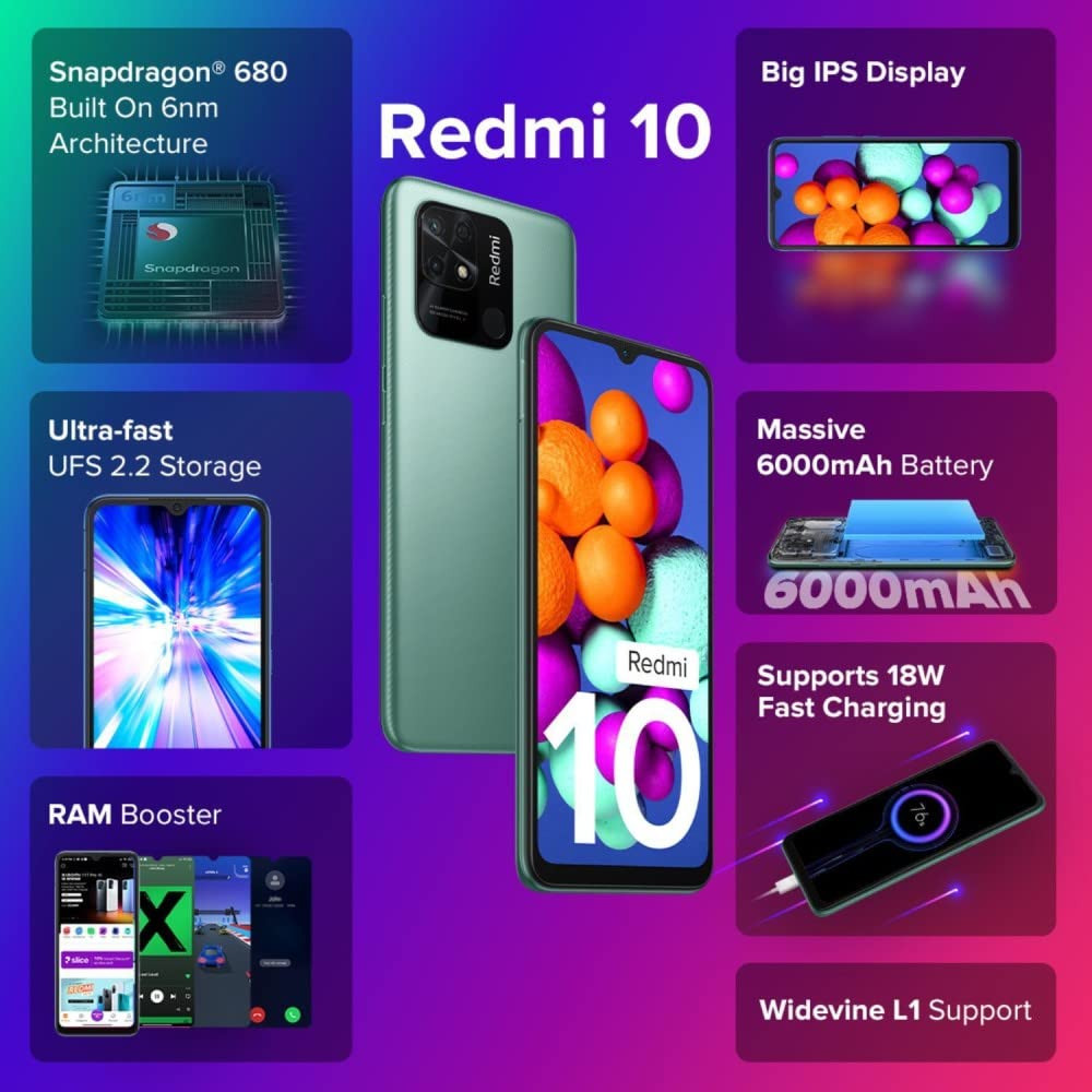 Redmi 10 Caribbean Green 6GB RAM 128GB Storage